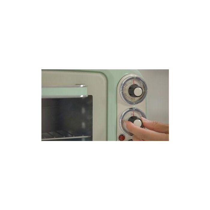 Ariete 979/04 Mini Horno Eléctrico Vintage 18 Litros, Verde, Función Estática, Temporizador, 230°C 2 Ariete 979/04 Mini Horno Eléctrico Vintage 18 Litros, Verde, Función Estática, Temporizador, 230°C 2