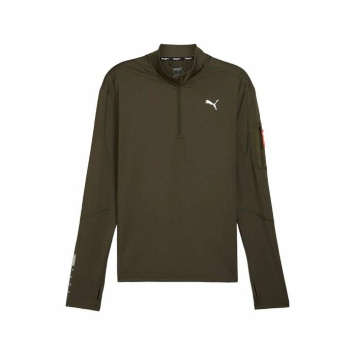 Sudadera sin Capucha Hombre Puma Flex 1/4 Zip Verde oscuro Atomized Sudadera sin Capucha Hombre Puma Flex 1/4 Zip Verde oscuro Atomized