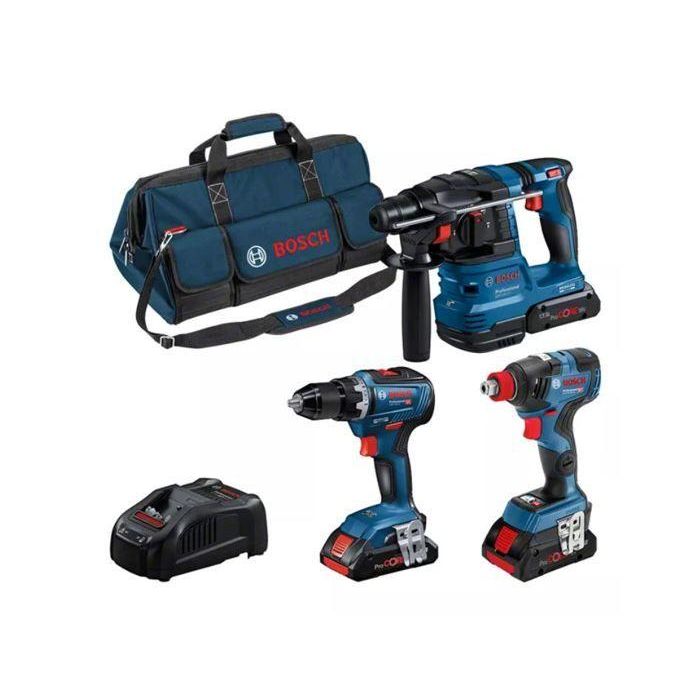 KIT COMBO 3 HERRAMIENTAS 18V: GSR 18V-55 + GDX 18V-200 + GBH 18V-22 + ProCORE18V 3x4.0Ah KIT COMBO 3 HERRAMIENTAS 18V: GSR 18V-55 + GDX 18V-200 + GBH 18V-22 + ProCORE18V 3x4.0Ah