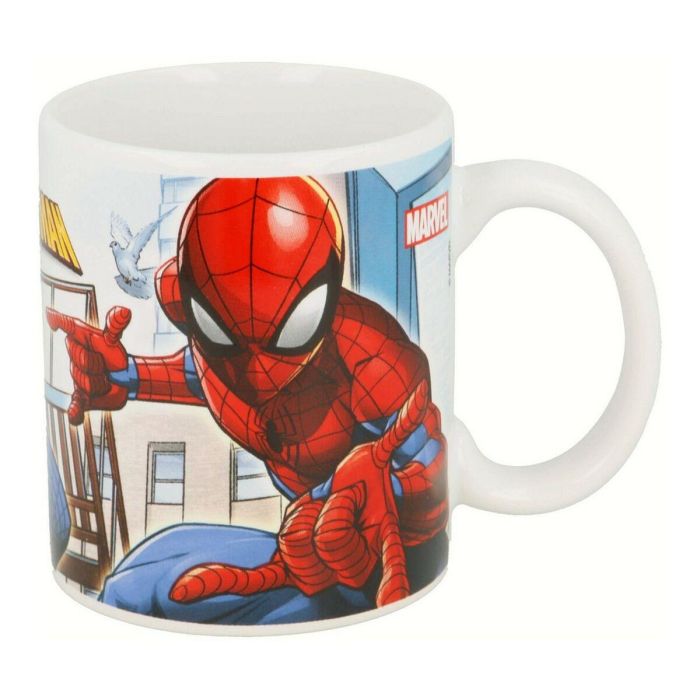 Taza Mug Spider-Man Great power Azul Rojo Cerámica 350 ml 2