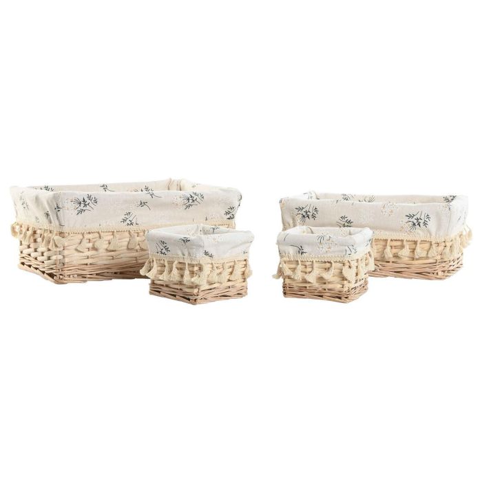 Cesta Ropa Shabby DKD Home Decor Natural 25 x 16 x 36 cm Set de 4 Cesta Ropa Shabby DKD Home Decor Natural 25 x 16 x 36 cm Set de 4