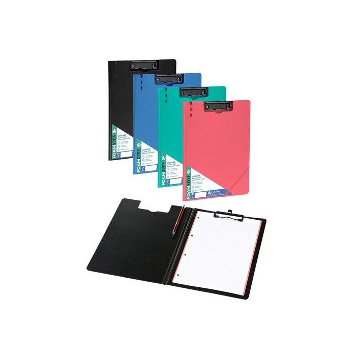 Carchivo Carpeta Con Pinza Foam Style A4 C-Goma Negro - Polipropileno Extra Rígido, Ultra Ligero, 2 mm, Tapa y Goma de Cierre, Tamaño A4