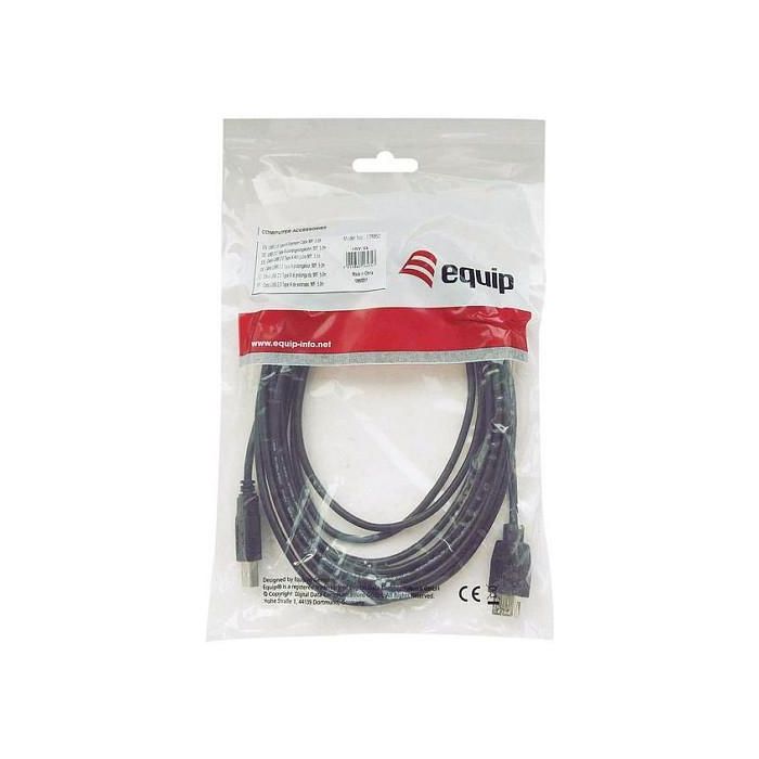 Equip Cable USB 2.0 Macho a Macho, USB A a USB B, 2 Metros, Velocidad 0.48 Gbit/s, para Impresora, PC