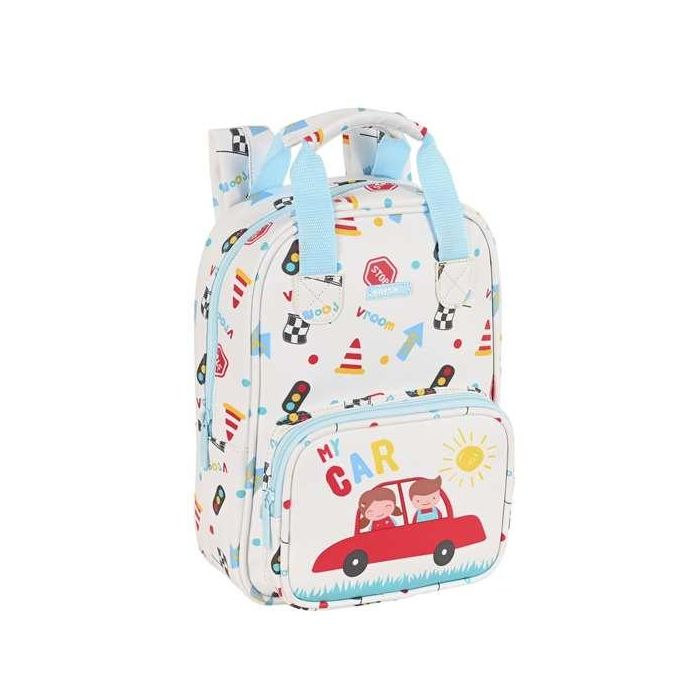 Mochila Escolar Safta My car Blanco Multicolor 20 x 28 x 8 cm Mochila Escolar Safta My car Blanco Multicolor 20 x 28 x 8 cm