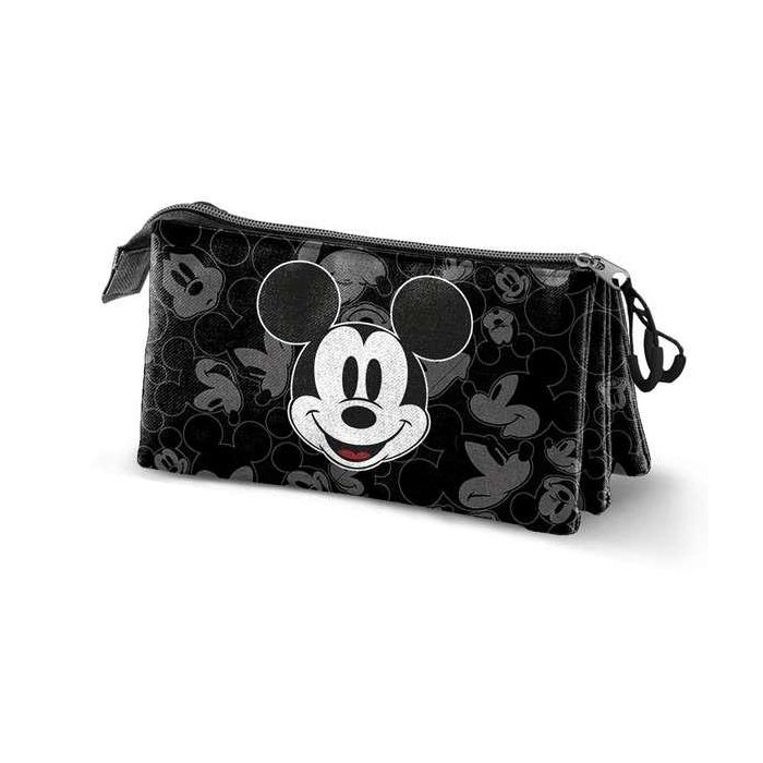Karactermania Estuche Portatodo Triple Mickey Mouse Year 23, Negro, 3 Compartimentos, Cierre Cremallera, Ripstop, Poliéster, 10 x 23.5 x 5 cm 2