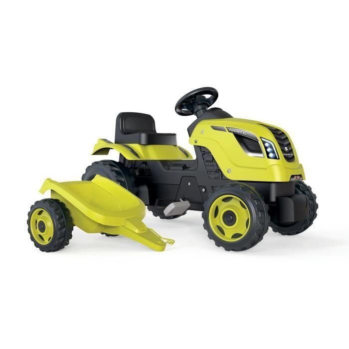 Smoby Farmer XL Pedal Tractor + Trailer - Verde 1 Smoby Farmer XL Pedal Tractor + Trailer - Verde 1
