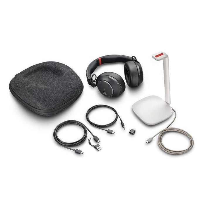 HP Poly Voyager Surround 85 UC Microsoft Teams Certified Auriculares Bluetooth Boomless USB-C con Adaptador y Base de Carga 4