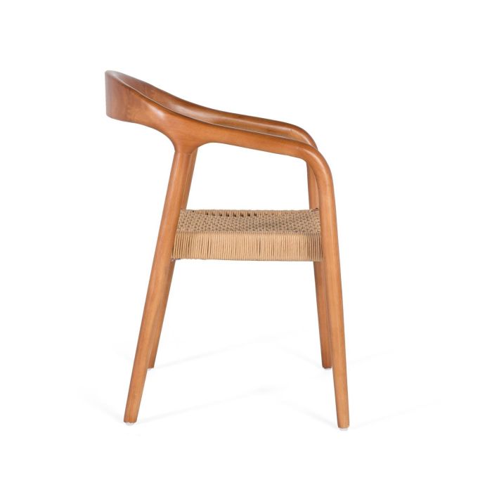 Giner Y Colomer - Lote de 2 Sillas con Brazos de Madera de Caucho, Color Avellana, Asiento con Cuerda Natural 2 Giner Y Colomer - Lote de 2 Sillas con Brazos de Madera de Caucho, Color Avellana, Asiento con Cuerda Natural 2
