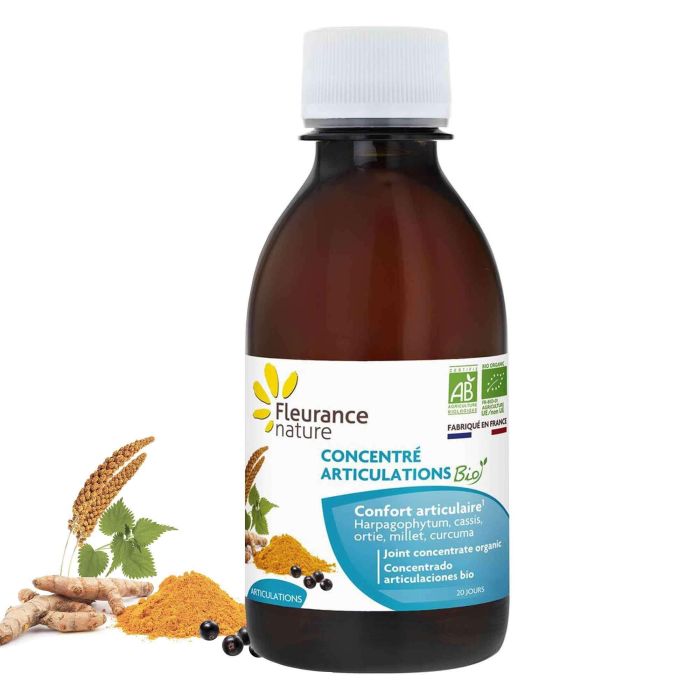 Fleurance Nature Concentrado Articulaciones Bio 200ml – Grosella Negra, Cúrcuma, Ortiga, Mijo y Harpagophytum
