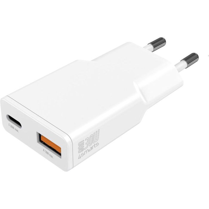 4smarts PDPlug Slim Duos 30W GaN Cargador USB-C + USB-A Carga Rápida 0 4smarts PDPlug Slim Duos 30W GaN Cargador USB-C + USB-A Carga Rápida 0