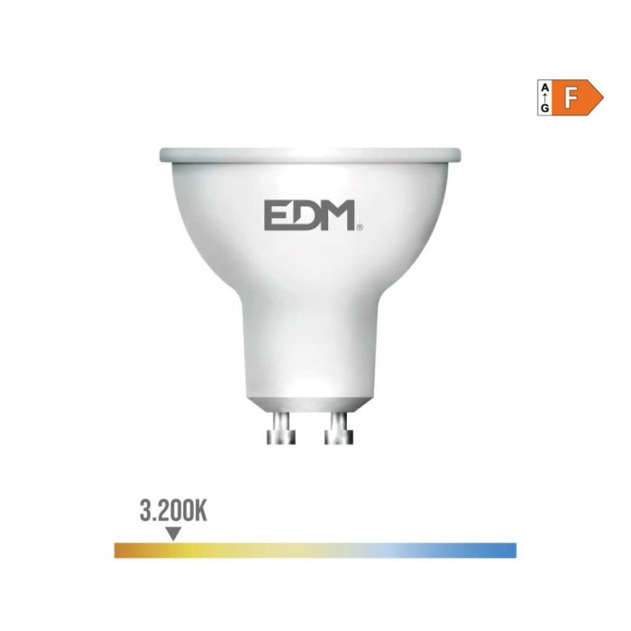 Bombilla dicroica led gu10 7w 550lm 3200k luz calida 45° ø5x5,5cm edm