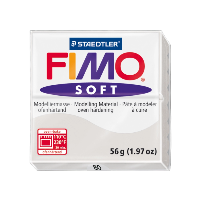 Staedtler Pasta Fimo Soft 57 gr Gris - Pasta de modelar blanda, suave y lista para usar, ideal para mezclar y modelar. 1