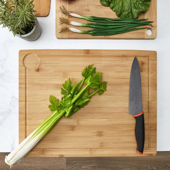Cook Concept Tabla Cortar Bambú con Ranura 45x34 cm Profesional Antideslizante 1