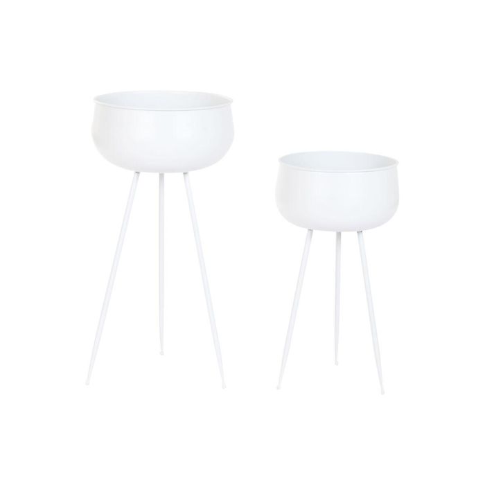 Macetero Home ESPRIT Blanco Metal Urbano 34 x 34 x 70 cm (2 Piezas) Macetero Home ESPRIT Blanco Metal Urbano 34 x 34 x 70 cm (2 Piezas)