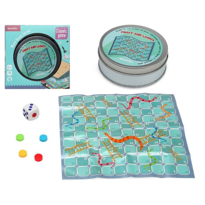 Juego de Mesa Escaleras y Serpientes 12x12x4.5 cm