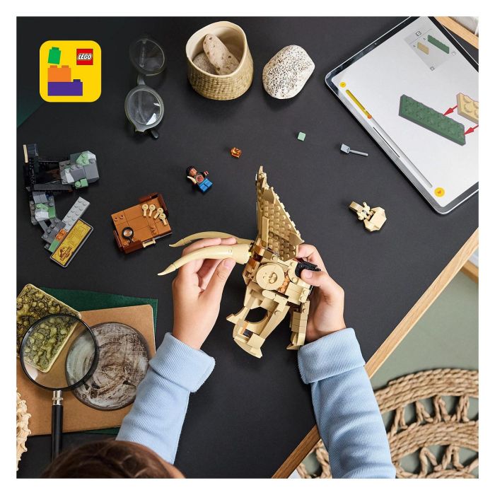 Lego Jurassic World 76969 Fósiles de dinosaurios: Cráneo de triceratops - Juego para niños de 9 años