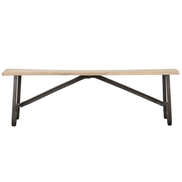 DKD Home Decor Banco Balines Natural Negro 152 x 41 x 46 cm Teca y Hierro 1 DKD Home Decor Banco Balines Natural Negro 152 x 41 x 46 cm Teca y Hierro 1