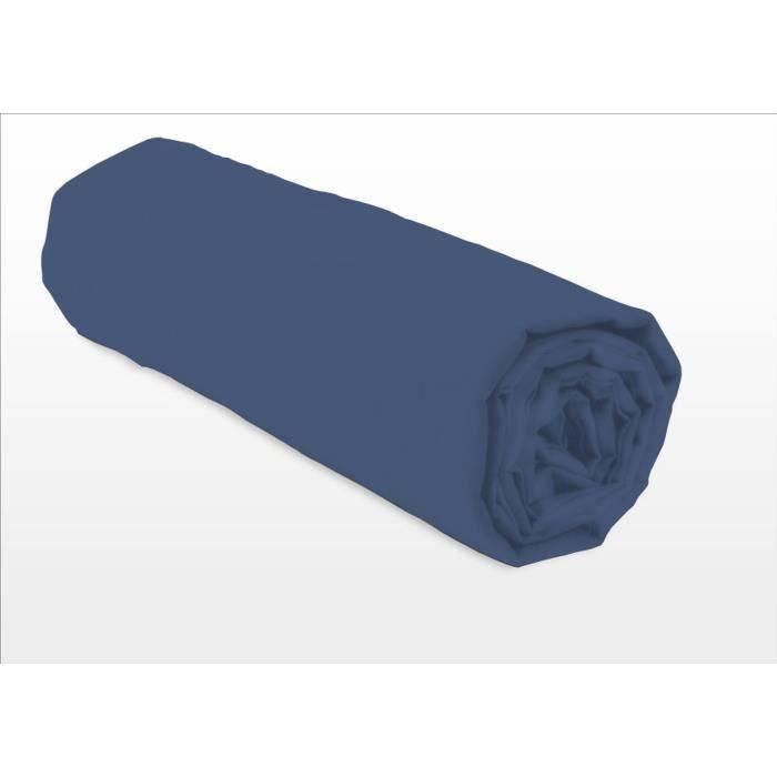 Lovely Home Sábana bajera 100% algodón para cama de 140x190 cm, faldón de 25 cm, Azul. Lovely Home Sábana bajera 100% algodón para cama de 140x190 cm, faldón de 25 cm, Azul.