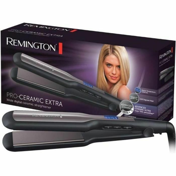 Remington S5525 Plancha Alisadora de Pelo, Placas Cerámica, Temp. 150-230°C, Calentamiento 15s, Apagado Automático 3