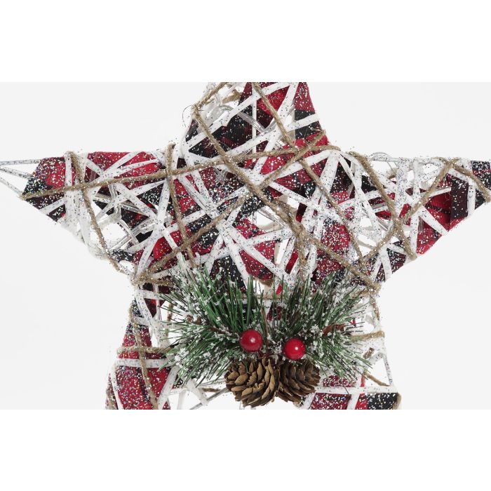 DKD Home Decor Estrella Navidad Alpina LED Ratán Natural Blanco 30cm Adorno Decorativo para Árbol de Navidad (6 Unidades) 2 DKD Home Decor Estrella Navidad Alpina LED Ratán Natural Blanco 30cm Adorno Decorativo para Árbol de Navidad (6 Unidades) 2