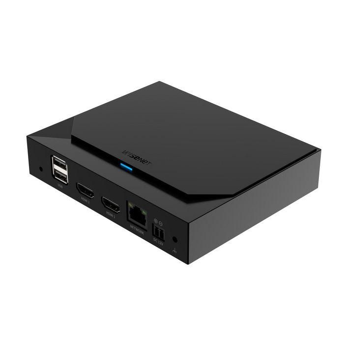 Hanwha Decodificador de vídeo 4 canales puerto HDMI dual 12V/PoE Wisenet 4 Hanwha Decodificador de vídeo 4 canales puerto HDMI dual 12V/PoE Wisenet 4