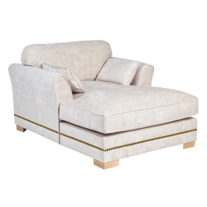 Sofá Chaise Longue Beige Tejido Salón 114 X 155 X 92 cm