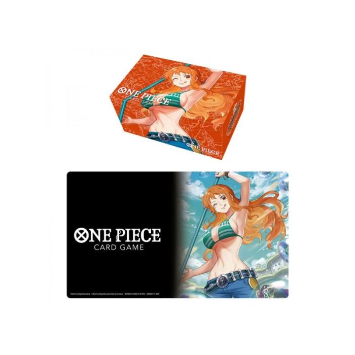 Bandai Tapete y Caja de Almacenamiento One Piece, Alfombra de Juego 30x61cm, Caja 16.5x8x11cm