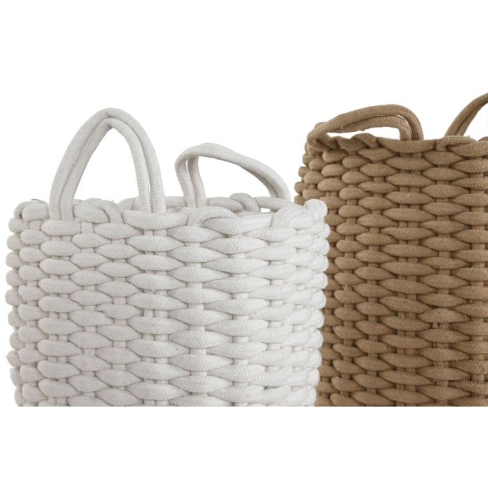 Juego de Cestas Home ESPRIT Blanco Beige Cuerda (2 Piezas) (2 Unidades) 3 Juego de Cestas Home ESPRIT Blanco Beige Cuerda (2 Piezas) (2 Unidades) 3