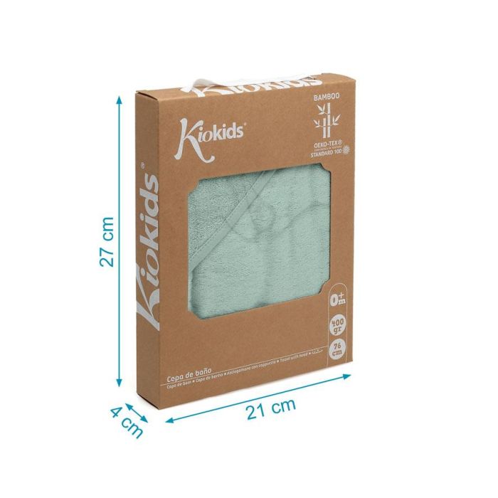 KioKids Toalla de Baño Bebé 100% Bambú con Capucha Sage 100x100 cm - Hipoalergénica Oekotex Standard 100 4
