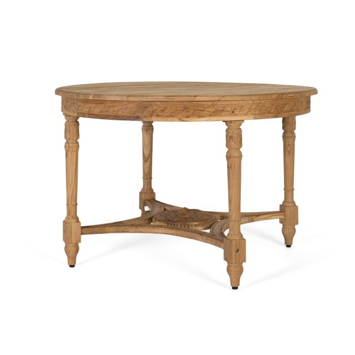 GINER Y COLOMER Mesa de Comedor Redonda de Teca Maciza 120 cm Natural 0 GINER Y COLOMER Mesa de Comedor Redonda de Teca Maciza 120 cm Natural 0