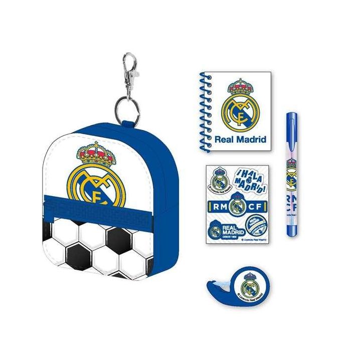 Set de papelería minimochila real madrid 19.5 x 22.5 x 4.5 cm 1 Set de papelería minimochila real madrid 19.5 x 22.5 x 4.5 cm 1