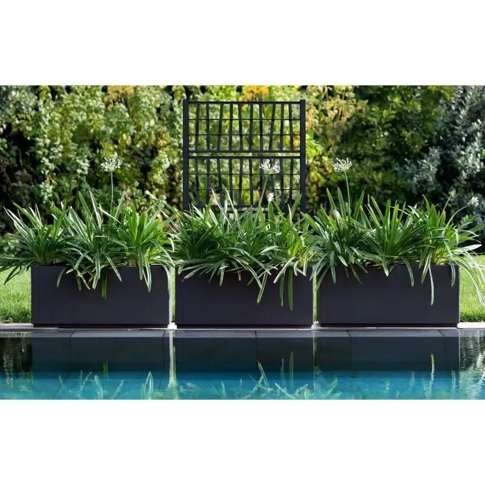 Stefanplast STE8003507685017 Jardinera Rectangular 80 cm Grafito 1