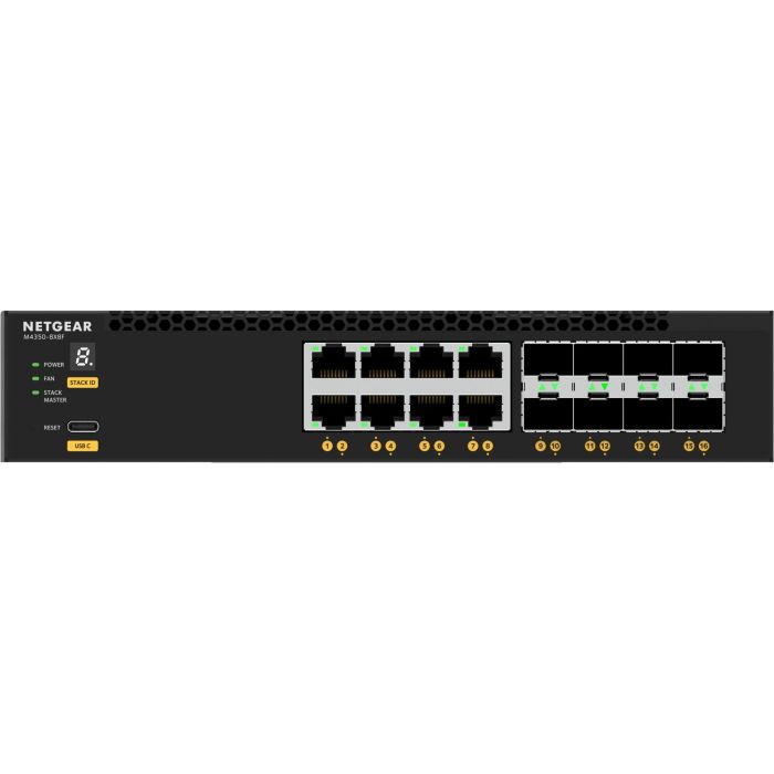 NETGEAR M4350-8X8F Switch Gestionado L3, 16 Puertos 10G (8x 10G RJ-45, 8x SFP+), Montaje en Rack 1U 4