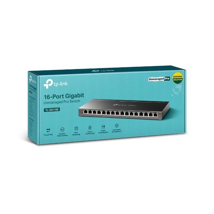 TP-Link TL-SG116E Switch de Red Gigabit Easy Smart 16 Puertos RJ45 Gestión Inteligente Metálico 32Gbps Ahorro Energía 2 TP-Link TL-SG116E Switch de Red Gigabit Easy Smart 16 Puertos RJ45 Gestión Inteligente Metálico 32Gbps Ahorro Energía 2