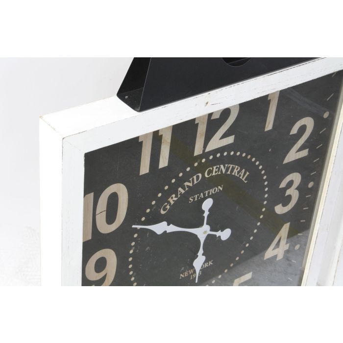DKD Home Decor Reloj de Pared Tradicional Blanco y Negro de Hierro, MDF y Cristal, 89x60x6 cm, Pack de 2 Unidades 1 DKD Home Decor Reloj de Pared Tradicional Blanco y Negro de Hierro, MDF y Cristal, 89x60x6 cm, Pack de 2 Unidades 1