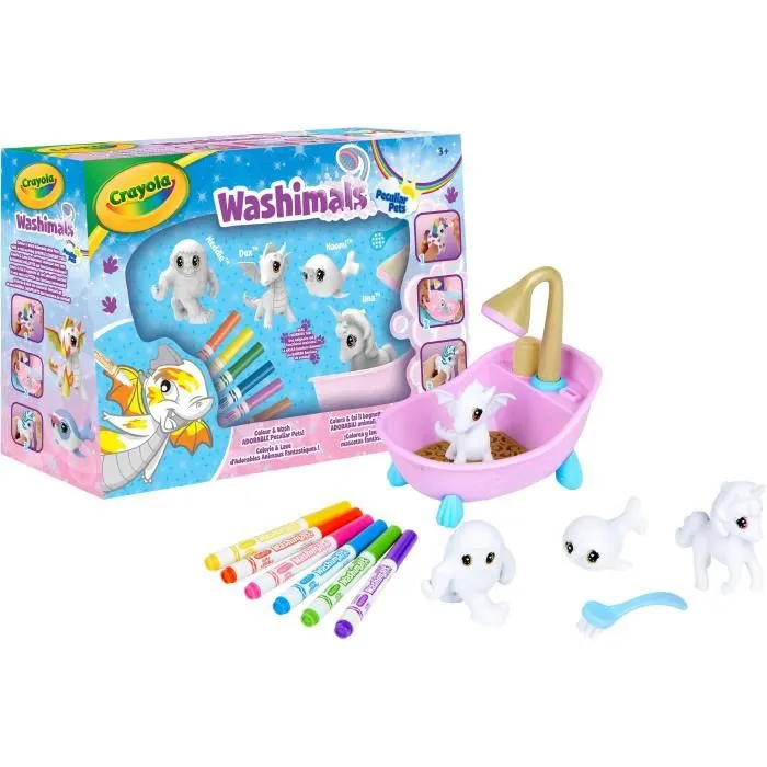 Crayola Peculiar Pets Sanctuary Juego de Animales Fantásticos para Colorear y Lavar, Set con 4 Animales Adorables para Niños a Partir de 3 Años 2