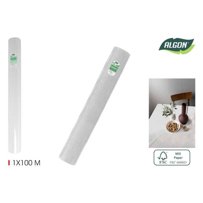 Algon Rollo Mantel Blanco 11,5 cm x 99 cm x 11,5 cm (6 Unidades) Algon Rollo Mantel Blanco 11,5 cm x 99 cm x 11,5 cm (6 Unidades)