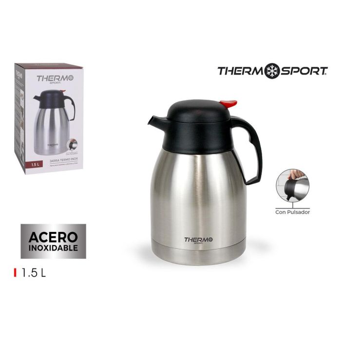 Jarra Termo ThermoSport Pulsador Acero Inoxidable 1,5 L (6 Unidades) 3