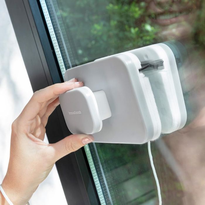 Innovagoods Limpiacristales magnético para doble acristalamiento de 20 mm, incluye imanes, 4 esponjas y 2 gomas de repuesto 6