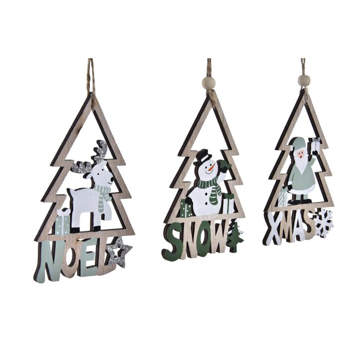 DKD Home Decor Decoración Colgante Navidad Moderna MDF, 24 Unidades, Colores Surtidos Verde, Natural y Blanco, 0.5x7.7x12 cm 1 DKD Home Decor Decoración Colgante Navidad Moderna MDF, 24 Unidades, Colores Surtidos Verde, Natural y Blanco, 0.5x7.7x12 cm 1