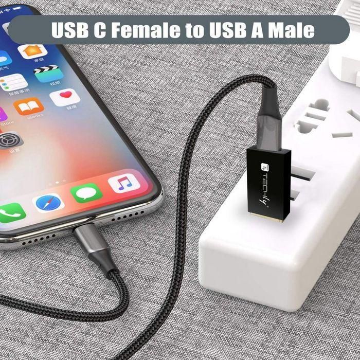 Techly Adaptador Convertidor USB 3.0 USB A Macho a USB-C Hembra para Datos y Carga, Negro 7