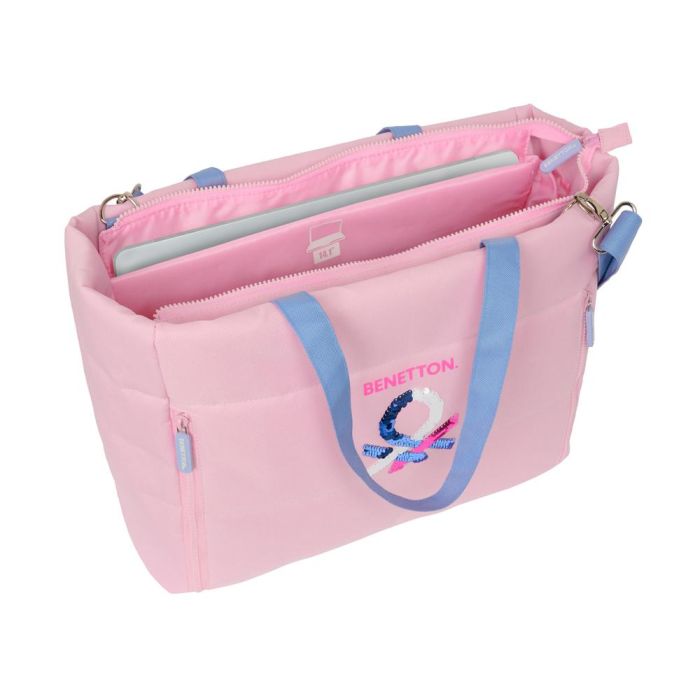 Bolso Benetton Pink Rosa 40 x 31 x 17 cm 3