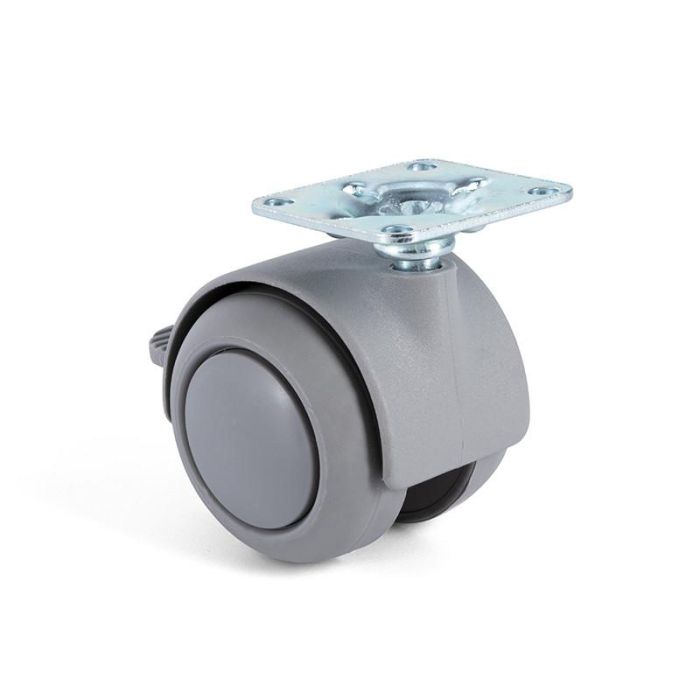 Q&Q Rueda Giratoria Onixa Aro Goma Ø50 mm Gris Plástico con Freno para Muebles 1 Q&Q Rueda Giratoria Onixa Aro Goma Ø50 mm Gris Plástico con Freno para Muebles 1
