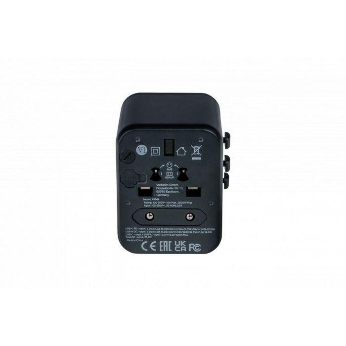 Verbatim Uta-02 Adaptador Universal De Viaje Con 1 Puerto Usb-C - 1 Puerto Usb-A