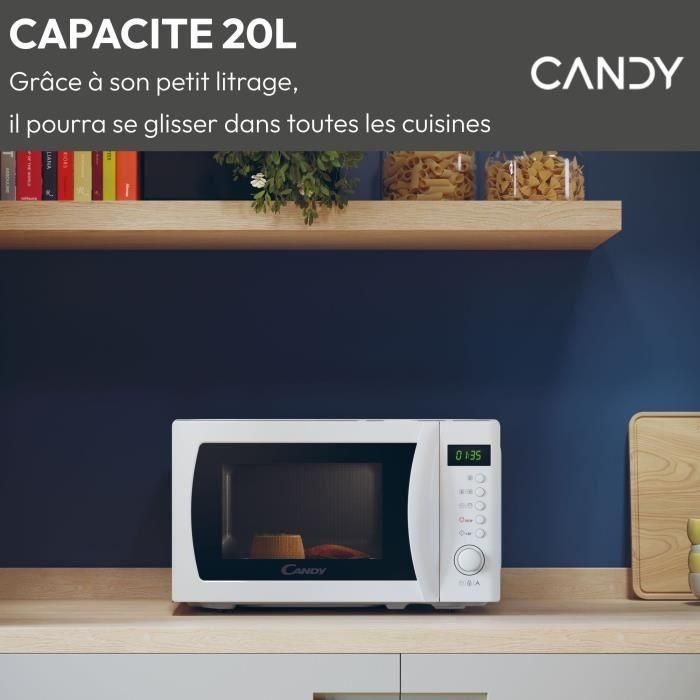 Candy CMWA20SDLW Microondas Monofunción Idea 20L 700W con Display Digital y 8 Programas Automáticos Blanco 1