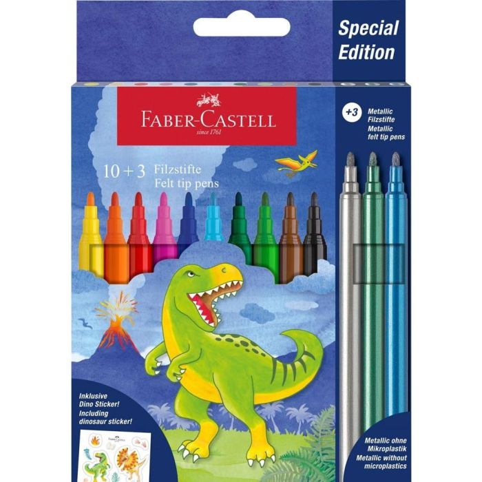 FABER-CASTELL Filzstift Dino 10 + 3 + Sticker 0 FABER-CASTELL Filzstift Dino 10 + 3 + Sticker 0