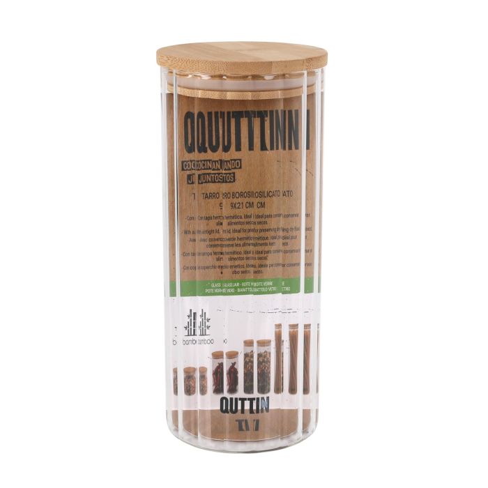 Tarro Boro Ottico Bamboo 9x21 cm - Quttin (12 Unidades) 1 Tarro Boro Ottico Bamboo 9x21 cm - Quttin (12 Unidades) 1