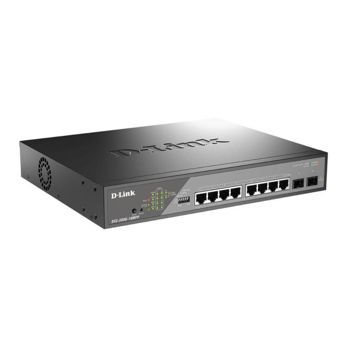 D-Link DSS-200 - Switch Gigabit PoE++ Gestionado L2, 8 Puertos (10/100/1000) + 2 SFP, PoE 802.3bt (90W/Puerto), 20Gbps, Web Managed D-Link DSS-200 - Switch Gigabit PoE++ Gestionado L2, 8 Puertos (10/100/1000) + 2 SFP, PoE 802.3bt (90W/Puerto), 20Gbps, Web Managed