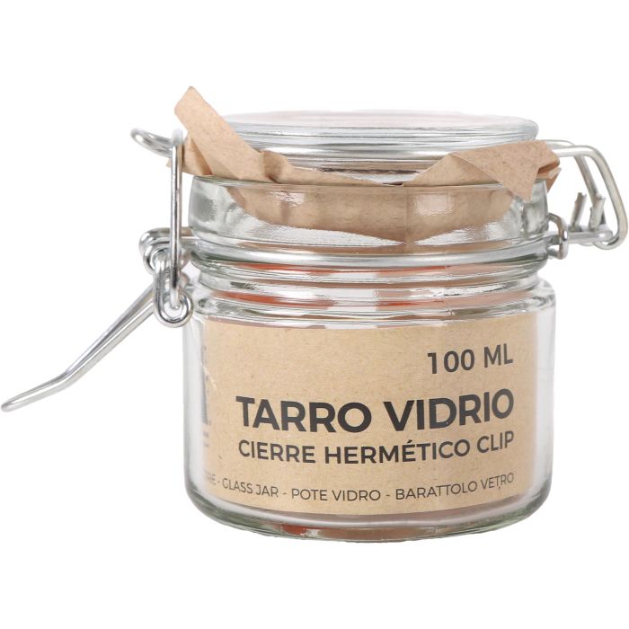 Tarro Hermético de Vidrio con Cierre Clip 100 ml - La Mediterranea (48 Unidades) 1 Tarro Hermético de Vidrio con Cierre Clip 100 ml - La Mediterranea (48 Unidades) 1