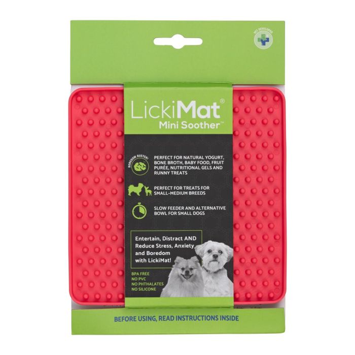 Lickimat Mini Soother Plato de Lamido para Perro Antiestrés Reduce Ansiedad Aburrimiento y Comportamiento Destructivo Rosa 1